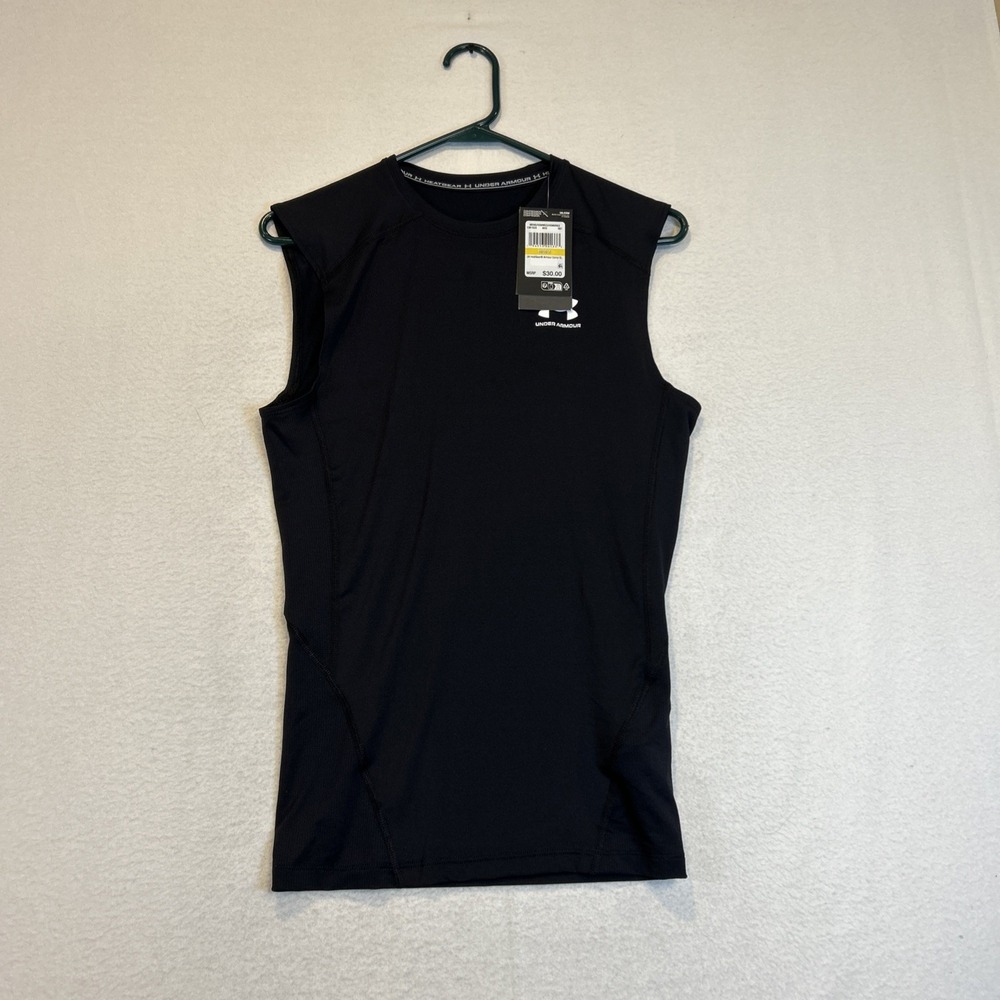 Under Armour Heatgear Compression Sleeveless Tank Top Black 1381522 Mens Medium